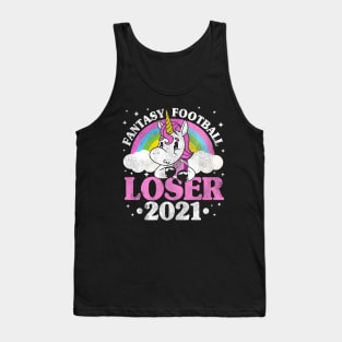 Fantasy Football Loser 2021 Outfit Unicorn Gift Tank Top